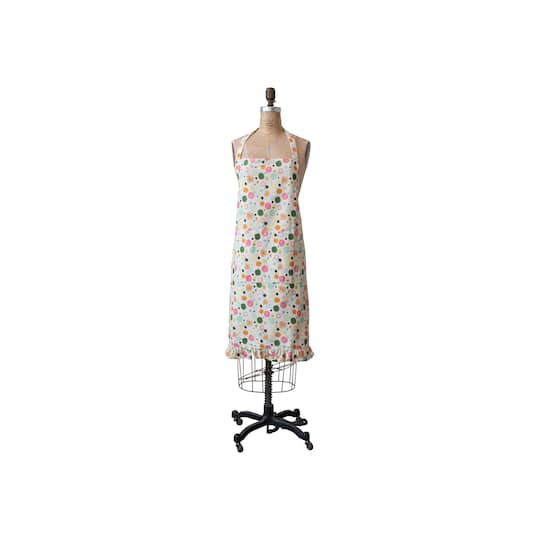 Hello Honey® Multicolor Party Dots Adult Cotton Apron with Ruffle